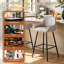 Fixed Height Faux Leather Upholstered Bar Stool Tufted Back with Footrest-35513203
