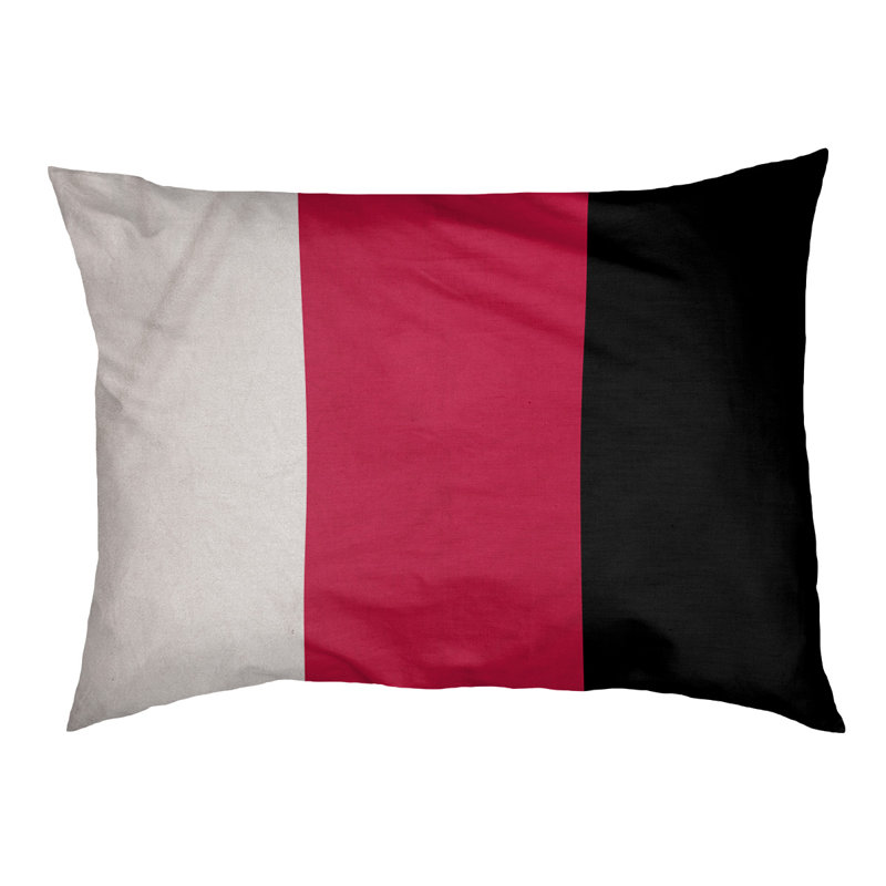 Coussin rectangulaire designer New York Bronx, Moyen (L 30 po x l 40 po), Blanc / rouge / noir