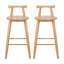 Ensemble de 2 chaises de salle à manger, tabouret de bar en bois d'hévéa