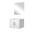 24 po L x P 22 po. Meuble-lavabo blanc brillant avec 18 miroirs - rangement spacieux, ensemble entièrement assemblé-1860176527