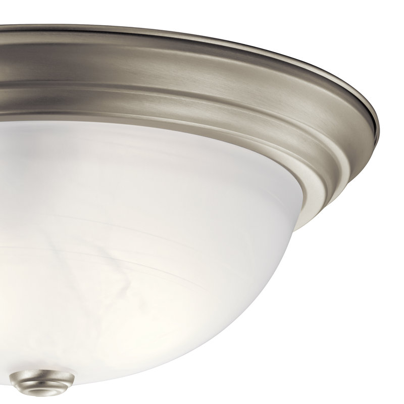 Oberyn Glass Flush Mount, Brushed Nickel