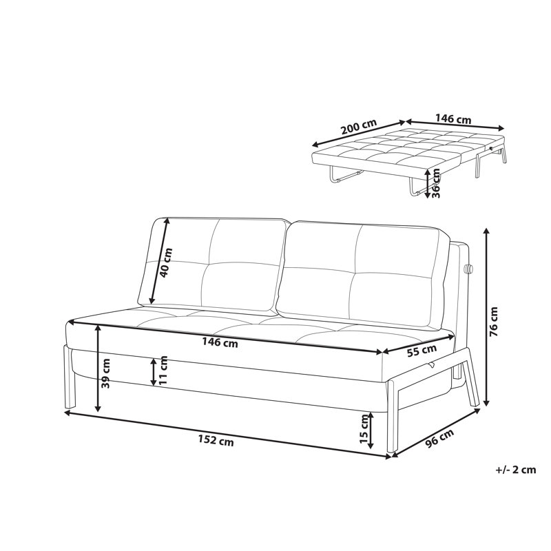 Axton 2 Seater Sofa Bed, White, Boucle