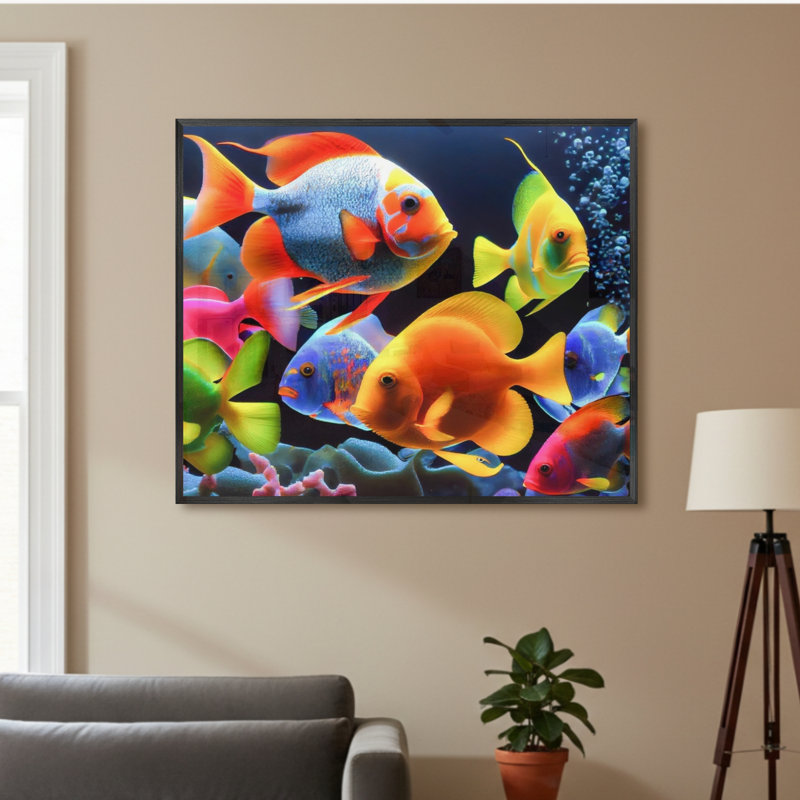 Single Picture Frame LED Illuminated Wall Art Wall Art on Glass / Aluminium, 50 cm H x 60 cm W