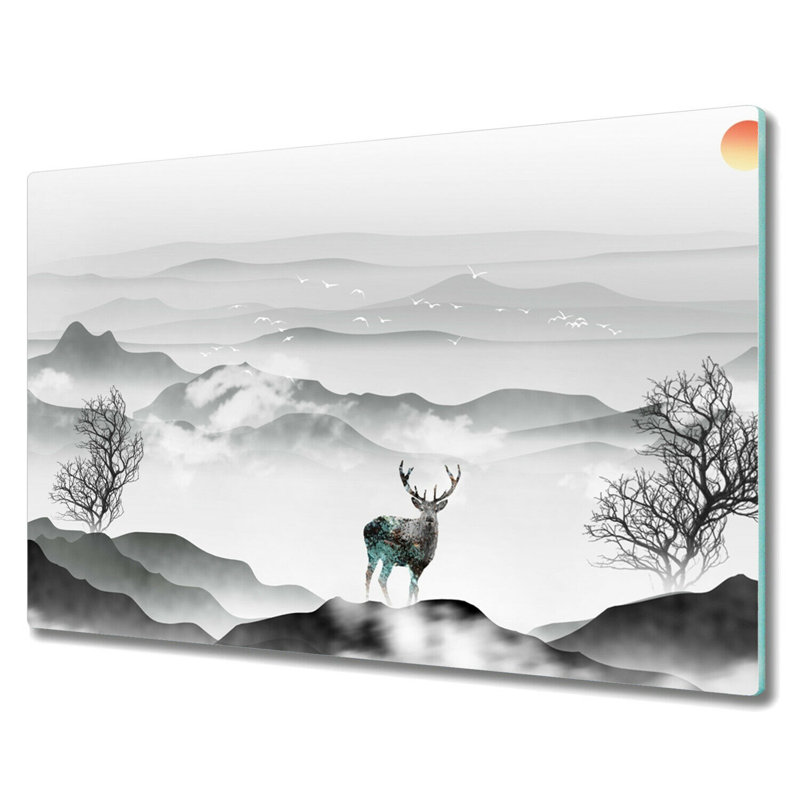 Murad Tempered Glass Mountains Deer Chopping Board, 52cm x 80cm
