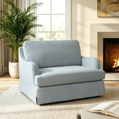 Chaise Parsons surdimensionnée de style ferme Dignazio, 45,5 po de largeur, avec housse amovible et accoudoirs uniques