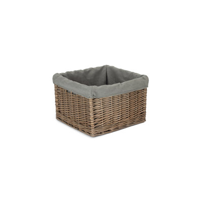 Square Wicker Storage Basket with Lining