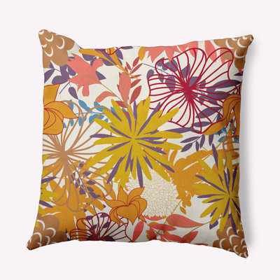 Floral Outdoor Reversible Throw Pillow