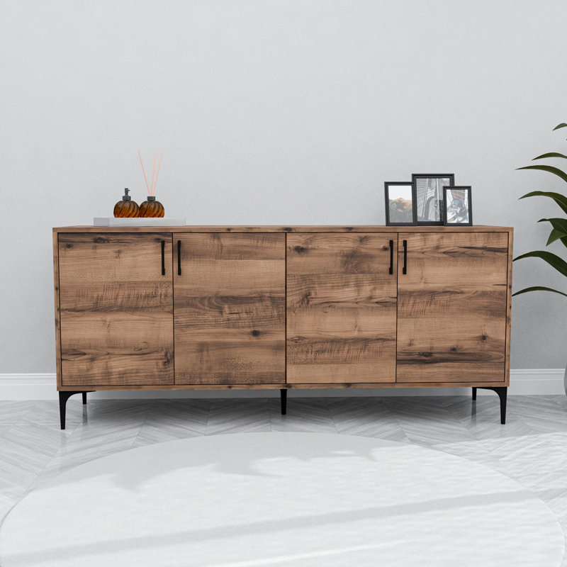 Mezza 80cm Sideboard, Walnut/Anthracite