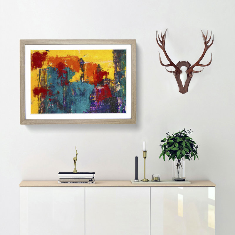 Abstract Vol.64 by S.Johnson - Single Picture Frame Print, 33cm H x 45cm W x 2cm D, Oak Framed