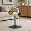 Table basse ronde en verre trempé avec base en métal noir, 27,5 po