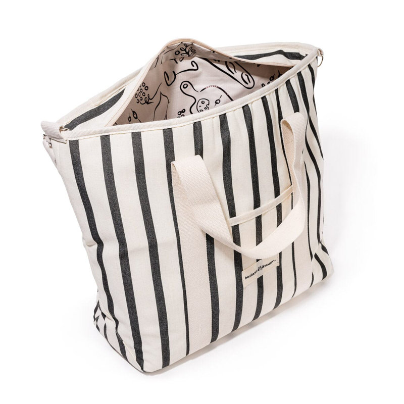 Cooler Tote Bag, Black/White