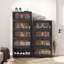 Armoire de rangement pliante de 24 pouces de large avec 4 niveaux, bacs pliables, portes magnétiques et roues pour une mobilité facile-1481309936