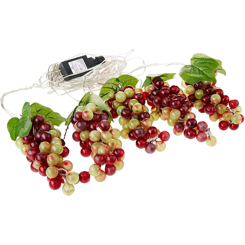 286'' Twinkle String Lights, Burgundy/Green