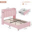 Ensemble de chambre à coucher 3 pièces, lit de rangement rembourré avec tablette ouverte, 2 tables de chevet avec 3 tiroirs-1430836525-1419683455