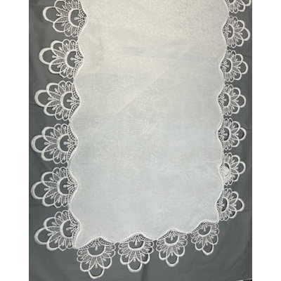 (16x35") Poly Lace Runner-White