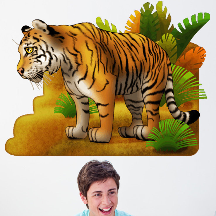 Adhésif décoratif tigre I, H 45,5 po x l 60 po
