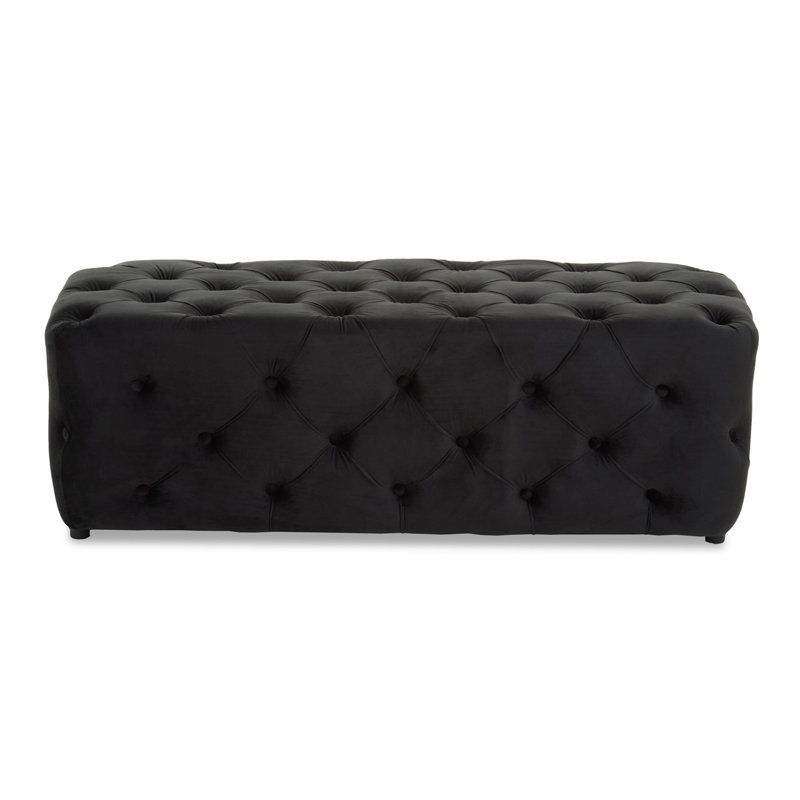 Fason Polyester Blend Upholstered Bench, Black
