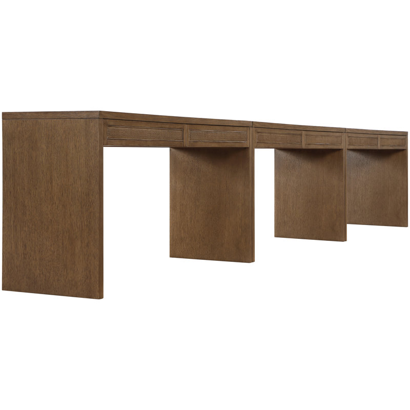 Console / bureau en bois massif et placage de chêne Avro