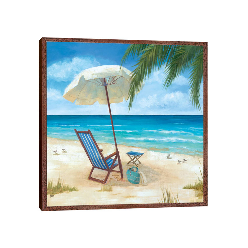 In The Shade by Nan - Painting on Canvas, 45.72 cm H x 45.72 cm W, Classic Brown Wood Framed