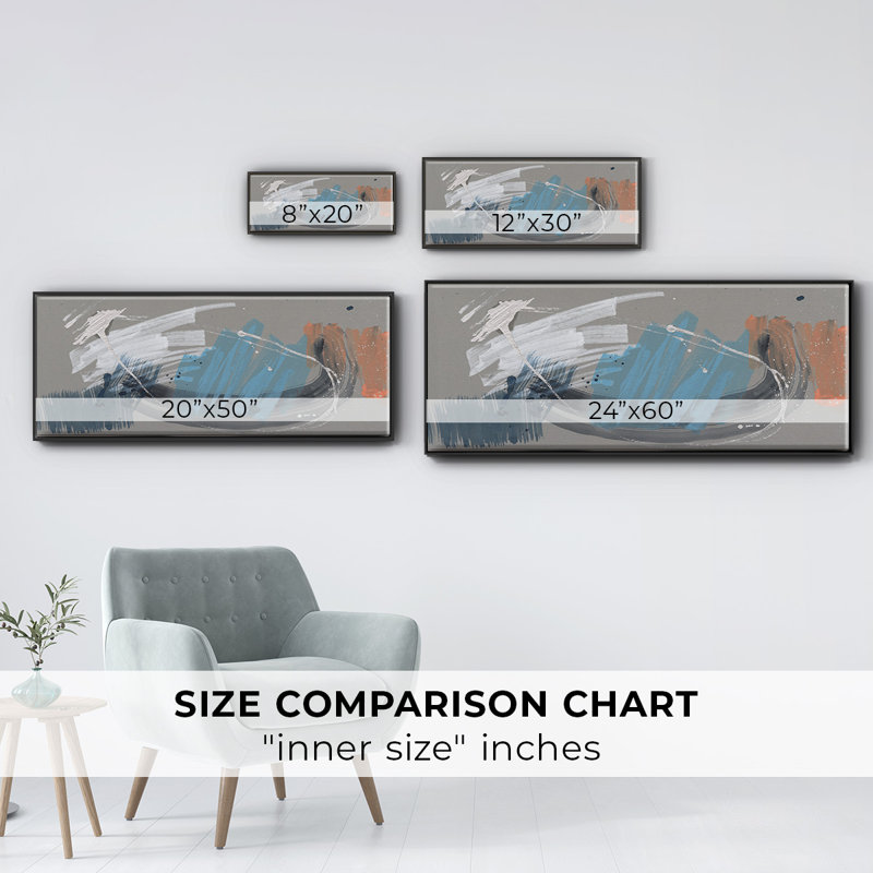 Whimsical Marks I- Framed Canvas, 20" H x 50" W