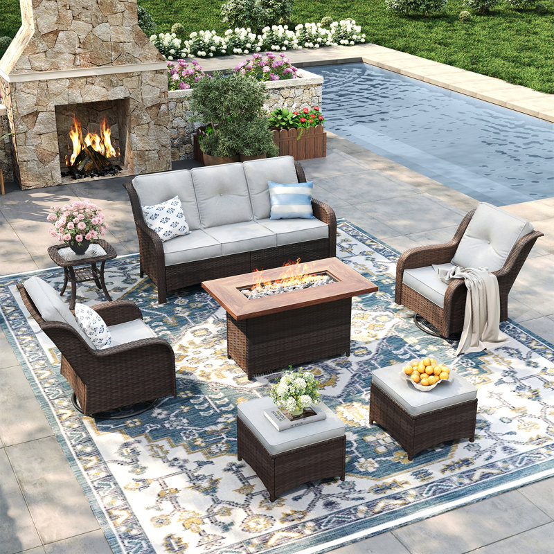 Ensemble de conversation pour l'extérieur, Sable, Brun