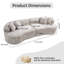Canapé modulaire incurvé surdimensionné bonifié de 114 po Boneless-181586340