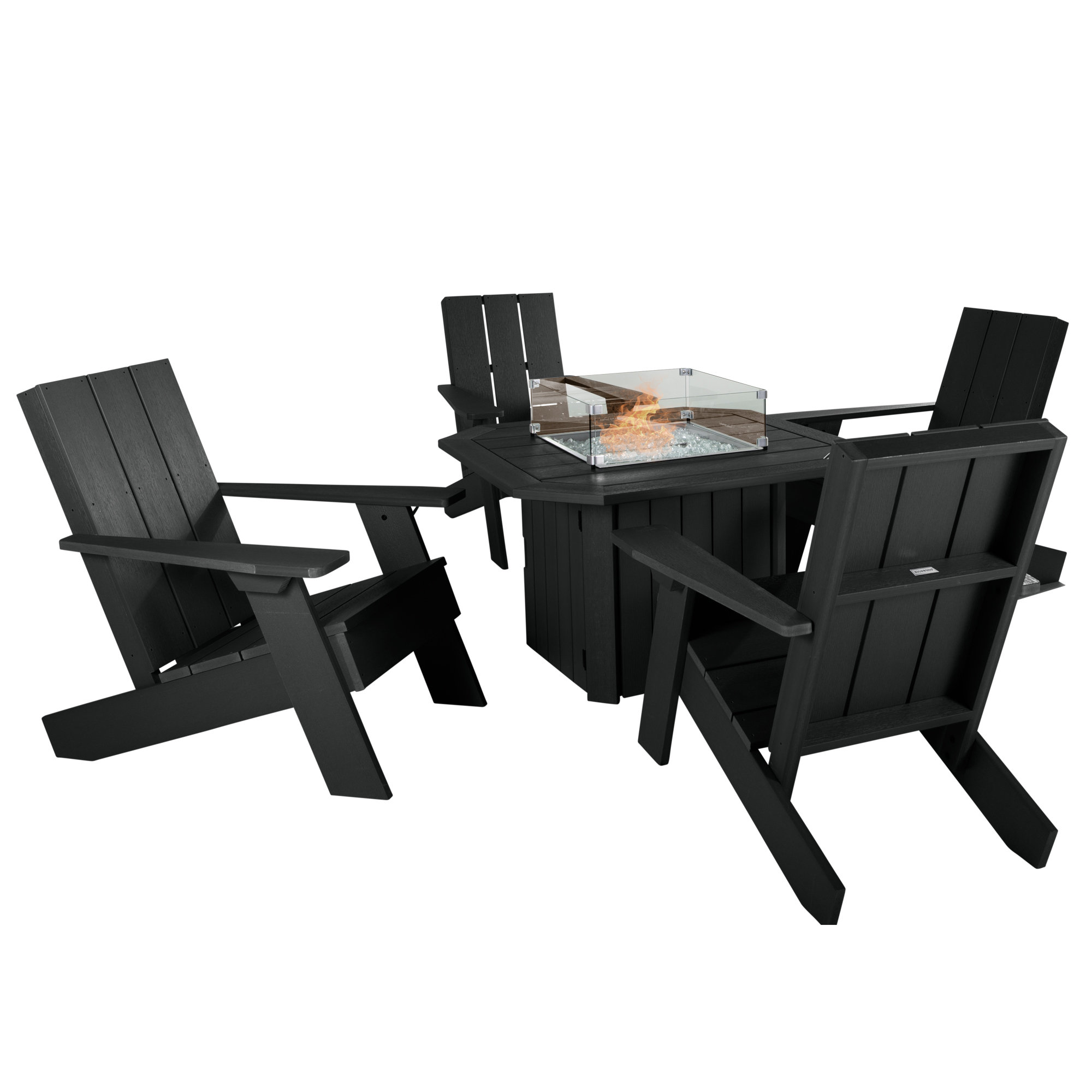 Outdoor Adirondack Set, Black