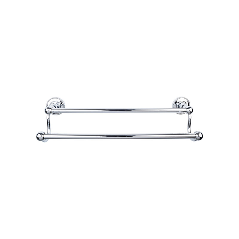 Edwardian Bath Double 32 1/2" Wall Mounted  Towel Bar, Polished Chrome