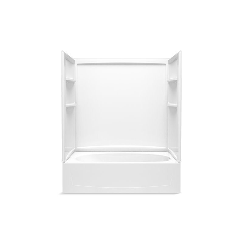 Performa 2 60 po X 29 po Vikrell bain / douche avec panneau arrière avec drain à droite