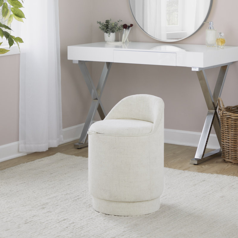 Tabouret de coiffeuse 18 po Gilham, Crème, crème