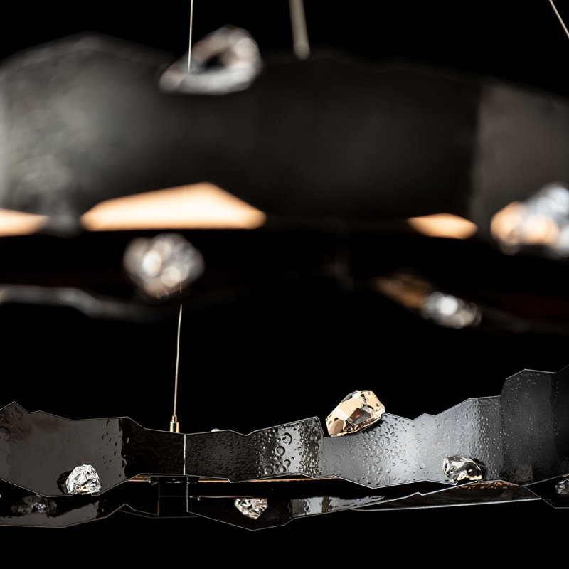 Trove Wagon Wheel LED Chandelier, Ink