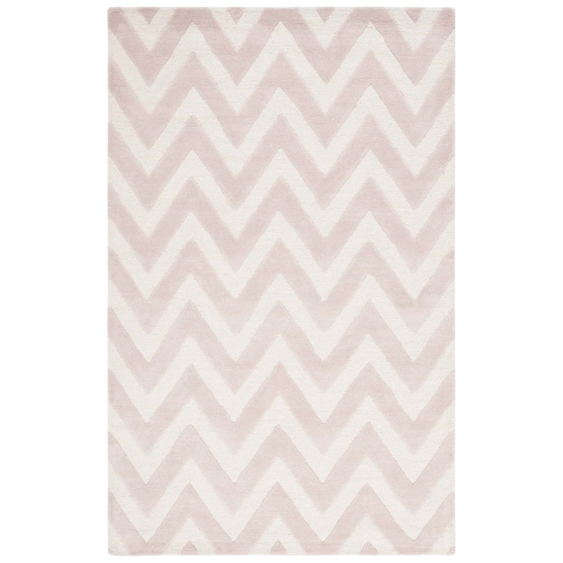 Sanyla Hand Tufted Wool Chevron Rug, Rectangle 5' x 8'