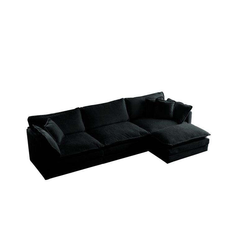 Chenille noire modulaire avec mousse épaisse pour plus de confort modulaire - réversible supérieur