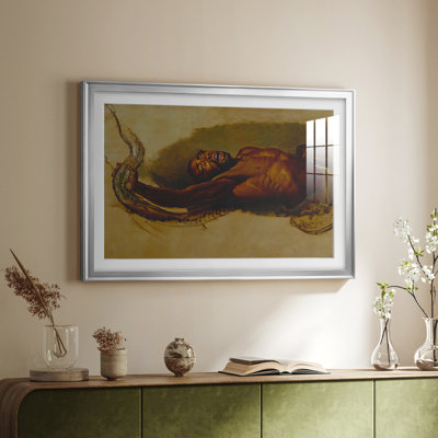 A Man Attacked by a Boa Constrictor (The Boa Serpent)-James Ward-Framed Print with Mat and glass-c. 1803
