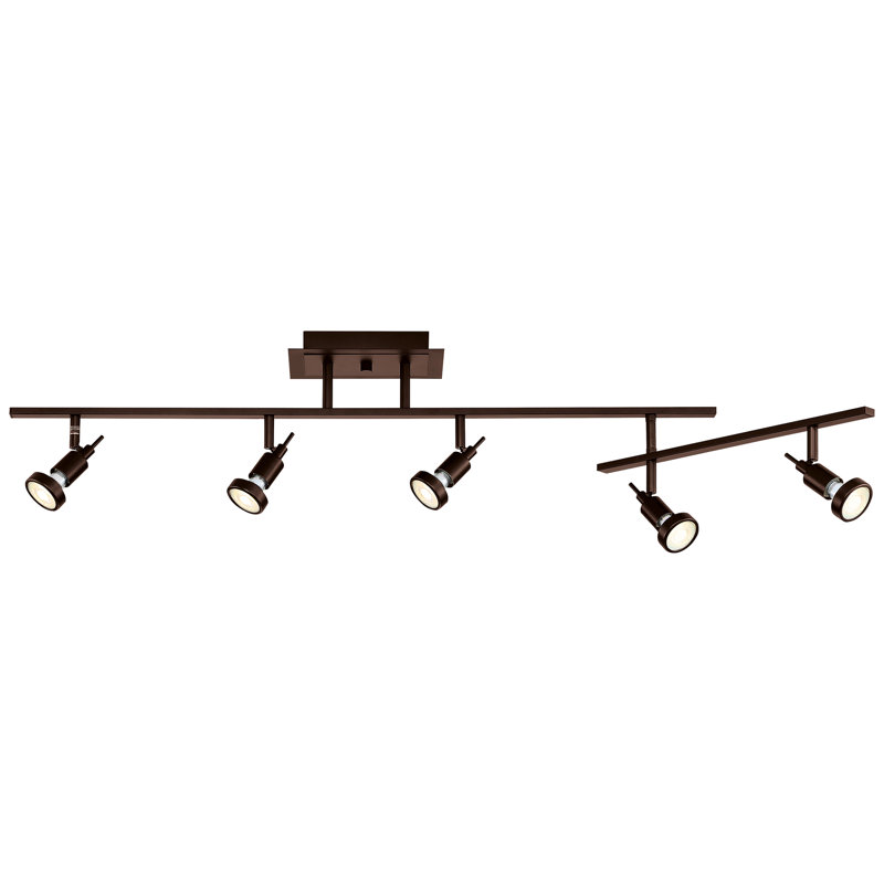 Philpott 5 -Light Fixed Track Track Kit with Dimmable and Adjustable Head, Bronze
