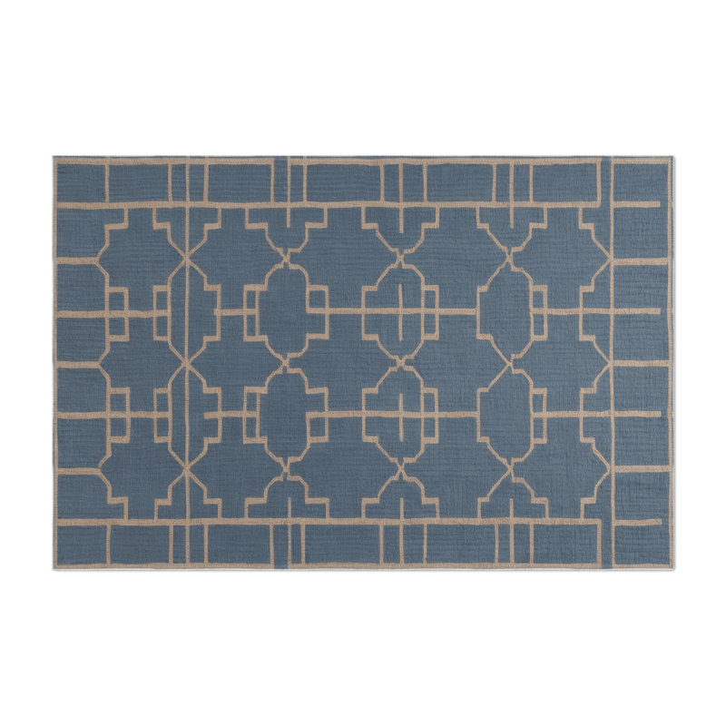 Tapis bleu intérieur et extérieur Trellis, Rectangle 9 pi x 12 pi