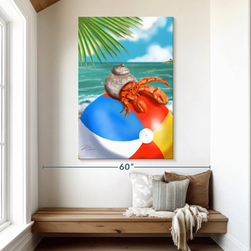 Brampt Beach Friends Hermit Crab, 51" H x 34" W