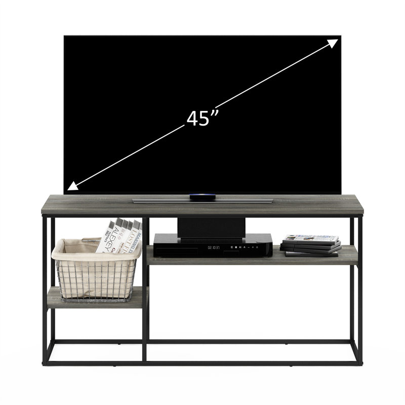 Emilda TV Stand for TVs, 21.9" H x 45.2" W x 15" D, French Oak Grey/Black