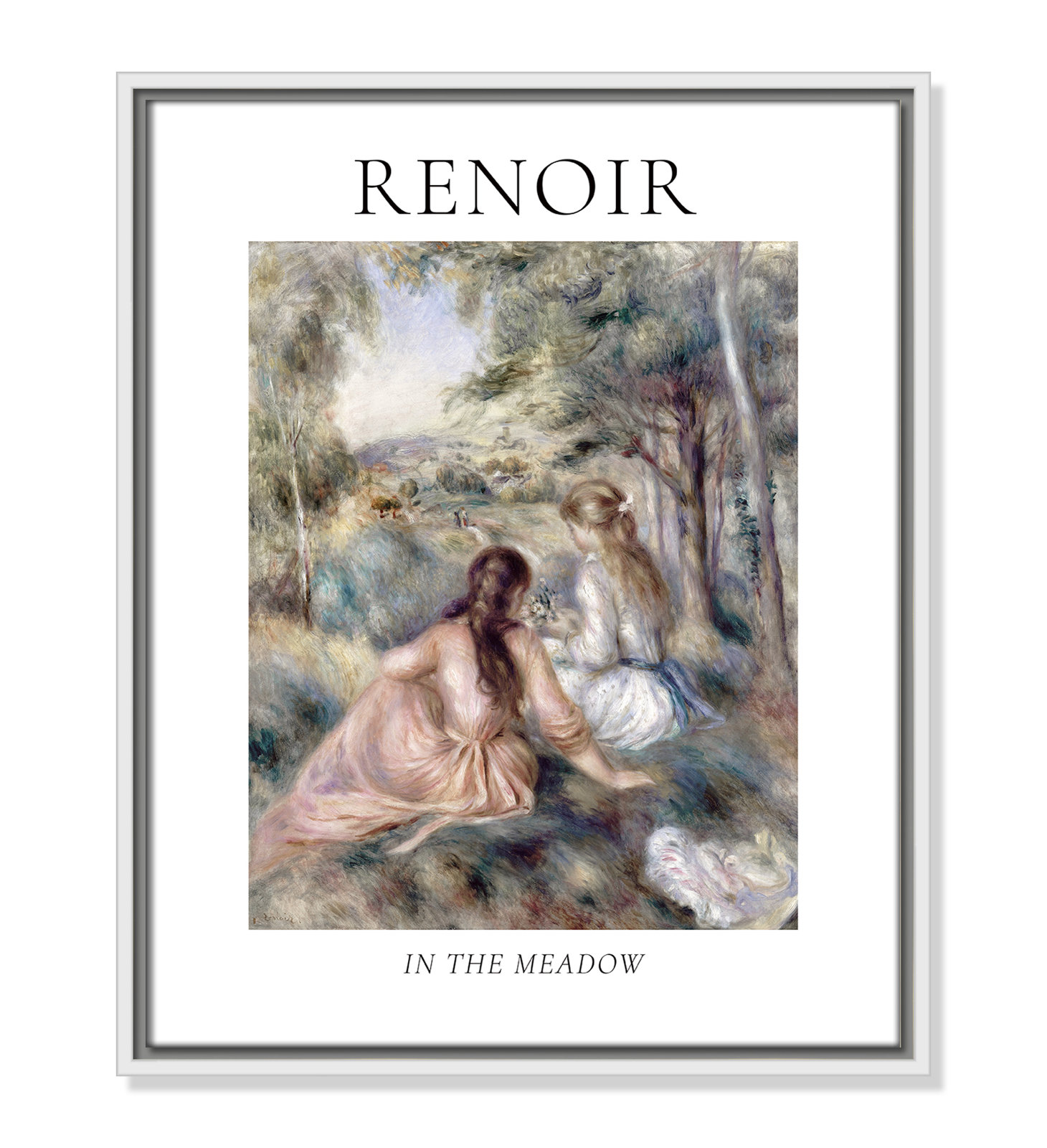 Old Masters Collection "In the Meadow" Print, White Floater Frame, No, 21.5" H x 17.5" W x 2" D