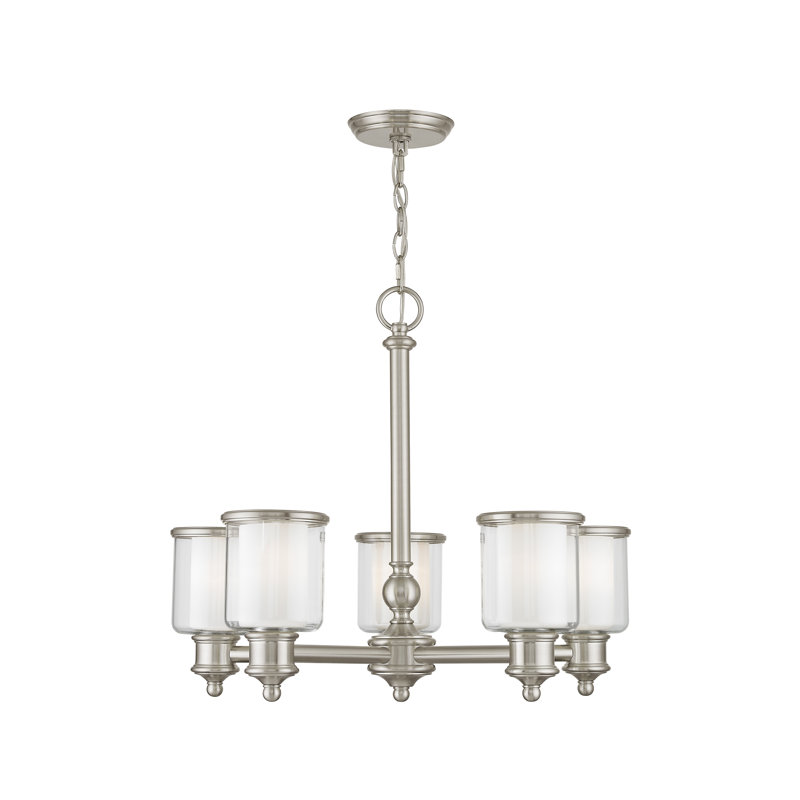 Lustre 5 lumières façon bougie Jampier, Nickel brossé