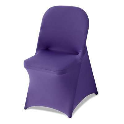Purple Chair Covers, Polyester Spandex Chair Cover, Stretch Slipcovers for Wedding Party Dining Banquet Flat-Front Chair Covers, Fits Chair Measures up to 17.72 x 18.11 x 30.31 inch