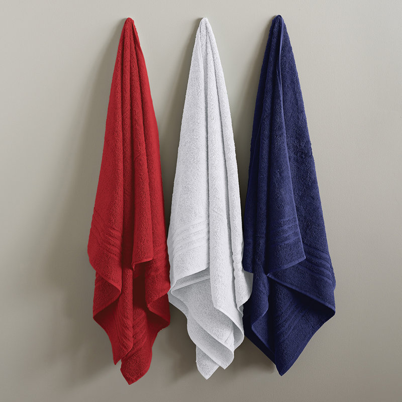 Ensemble de 4 serviettes en coton pour le corps et la main, Rouge