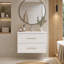 Ensemble de meuble-lavabo mural simple flottant 30 po avec tiroirs à fermeture en douceur et lavabo en céramique intégré, blanc