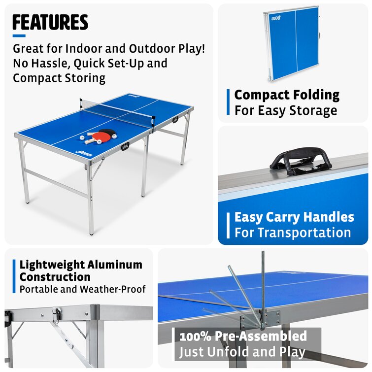 Penn Foldable Indoor / Outdoor Table Tennis Table (Paddles Included) &  Reviews