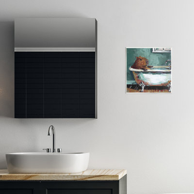 Plaque murale Capybara dans un bain moussant, design Studio Bautista