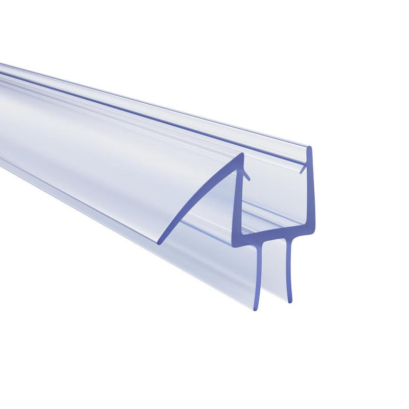 Joint d'étanchéité inférieur élégant pour porte de douche sans cadre avec rail anti-gouttes à essuyage long pour verre de 3/8 po