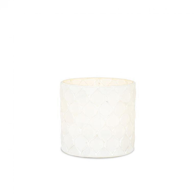 Tile Pattern Lantern Hurricane Style Candle Holder, 3" H x 3" W x 3" D