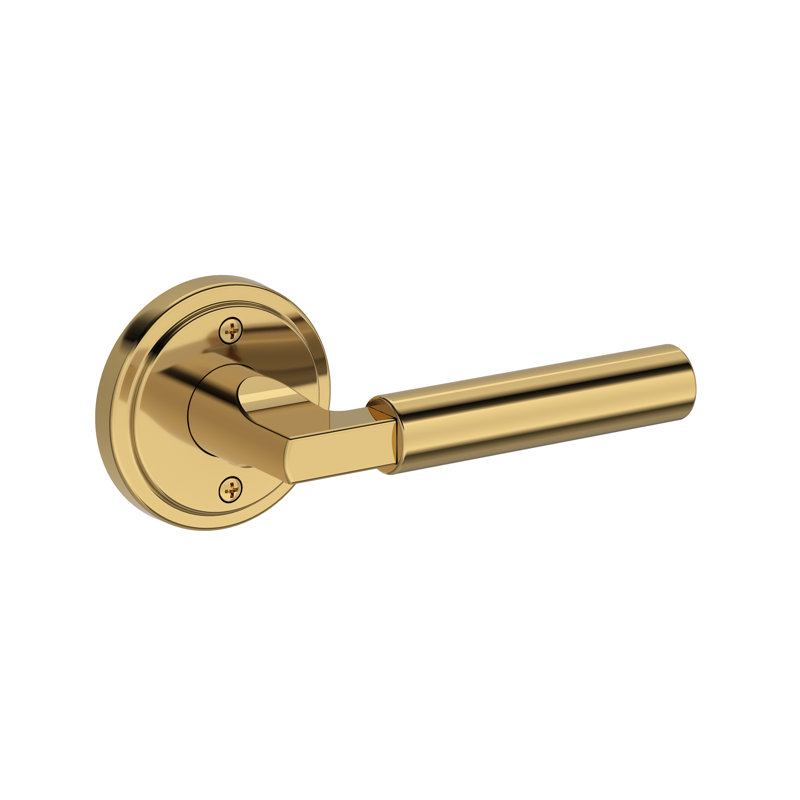 Lake Forest Passage Lever with Stepped Round Rose, Polished Brass