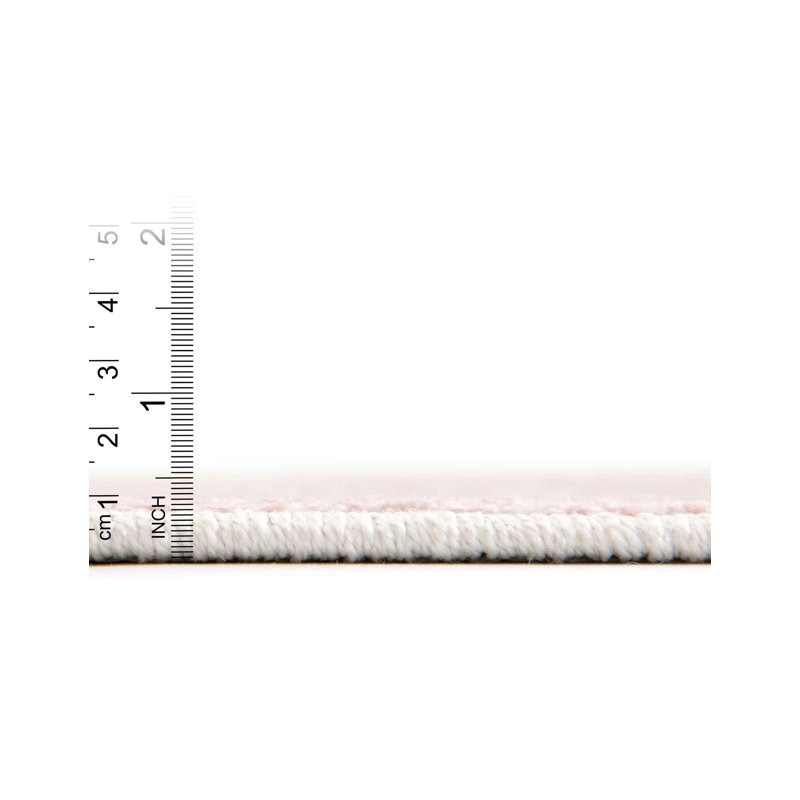 Pink and Ivory Rectangular Kids' Star Pattern Rug