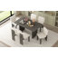 Ensemble de salle à manger 7 pièces 7 pièces, 1 table rectangulaire avec base à tréteaux et 6 chaises rembourrées pour la salle à manger et la cuisine-508092166
